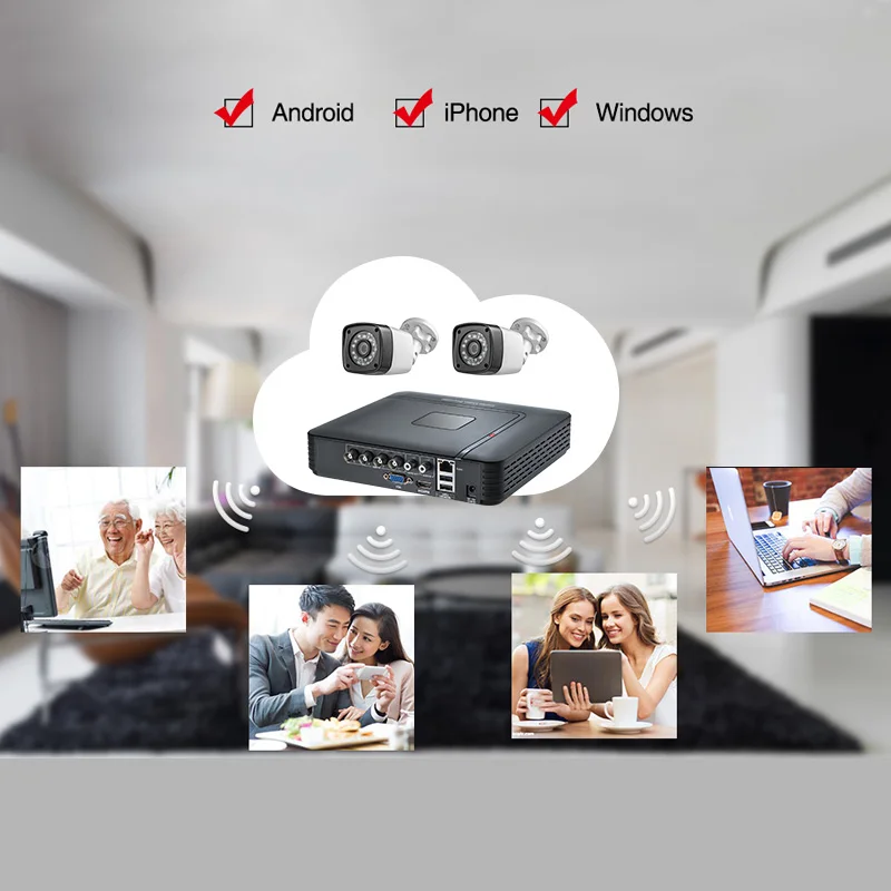 4.0MP 1520P 2 шт Водонепроницаемая камера CCTV 4CH 5в1 AHD DVR система безопасности видеонаблюдения видео CCTV HDMI с 1 ТБ 2 ТБ HDD DIY Набор