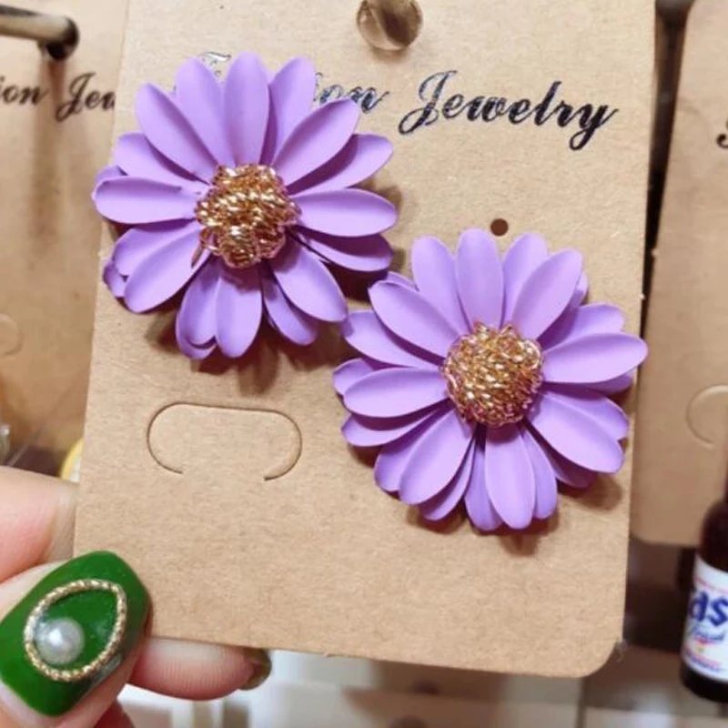 New Fashion Red Green Blue Yellow White Colors Flower Shape Bohemian Bridal Wedding Studs Earrings For Women Girls Party Jewelry | Украшения