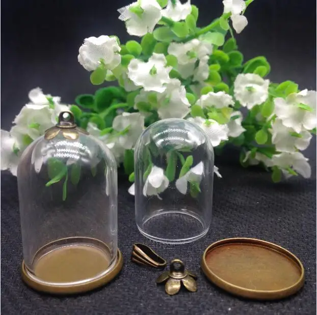 20 компл./лот 30*20 мм трубчатый стеклянный глобус античная бронза цвет обычные