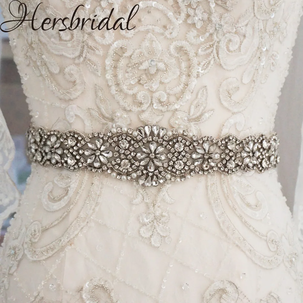 Luxury Crystal Bridal Belt Handmade Rhinestone Sash For Wedding Dress Antique Silver Accessories | Свадьбы и торжества