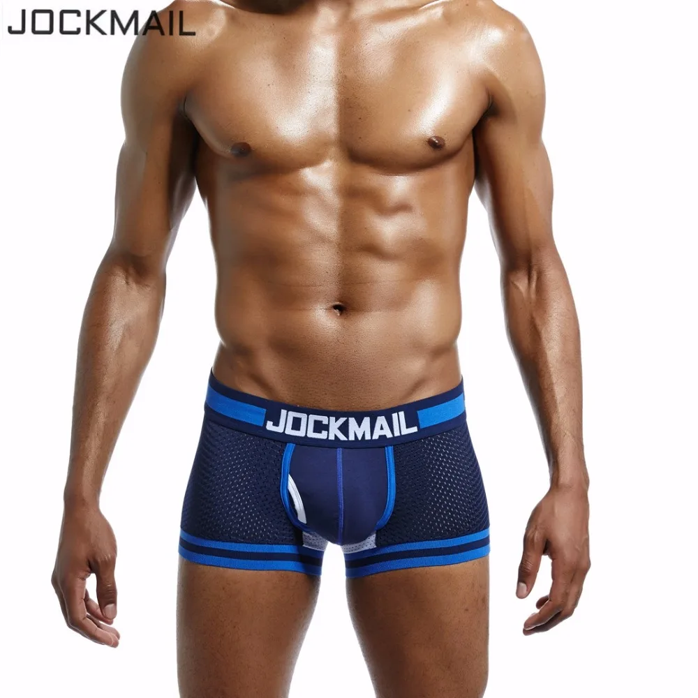 JOCKMAIL фирменное нижнее белье мужские боксеры сетчатые u-образные сексуальные