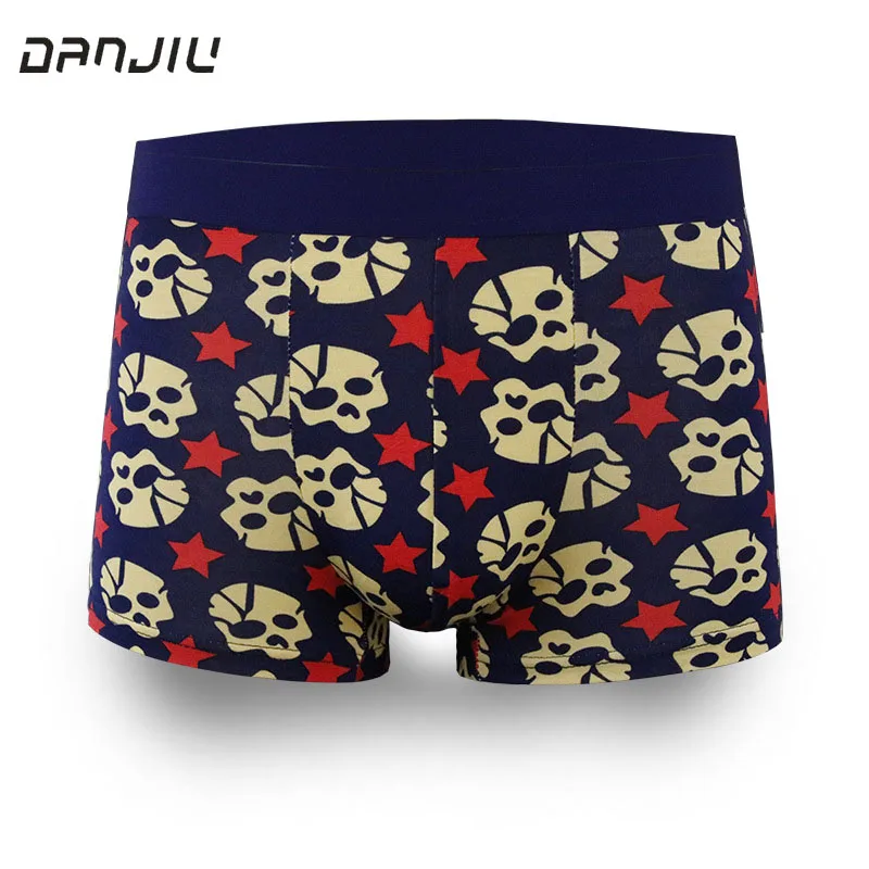 

Fashion Young Man Modal Skull Cartoon Underwear High Elasticity Breathable Soft Personality Boxers Thin Male Underpants