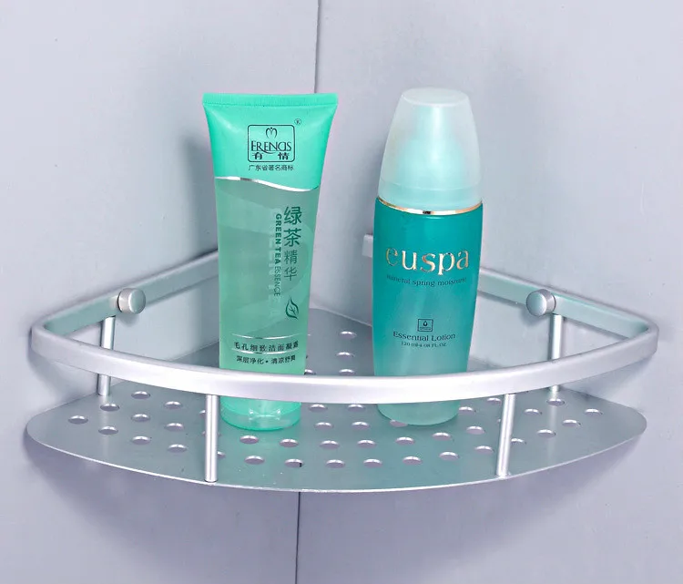 1 шт. Однослойная полка для ванной комнаты настенная хромированная алюминиевая