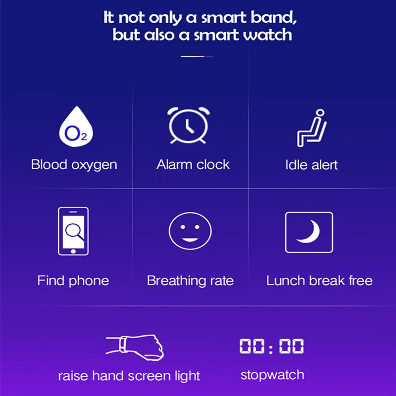 Умный браслет часы с пульсометром фитнес трекер будильник вибрация умный