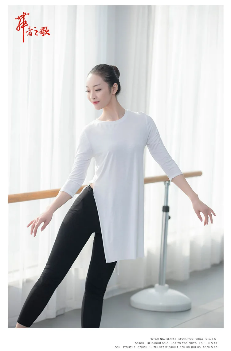 Women cropped sleeve yoga shirt dance practice blouse modal long fitness top sports wear for women gym tops women shirts