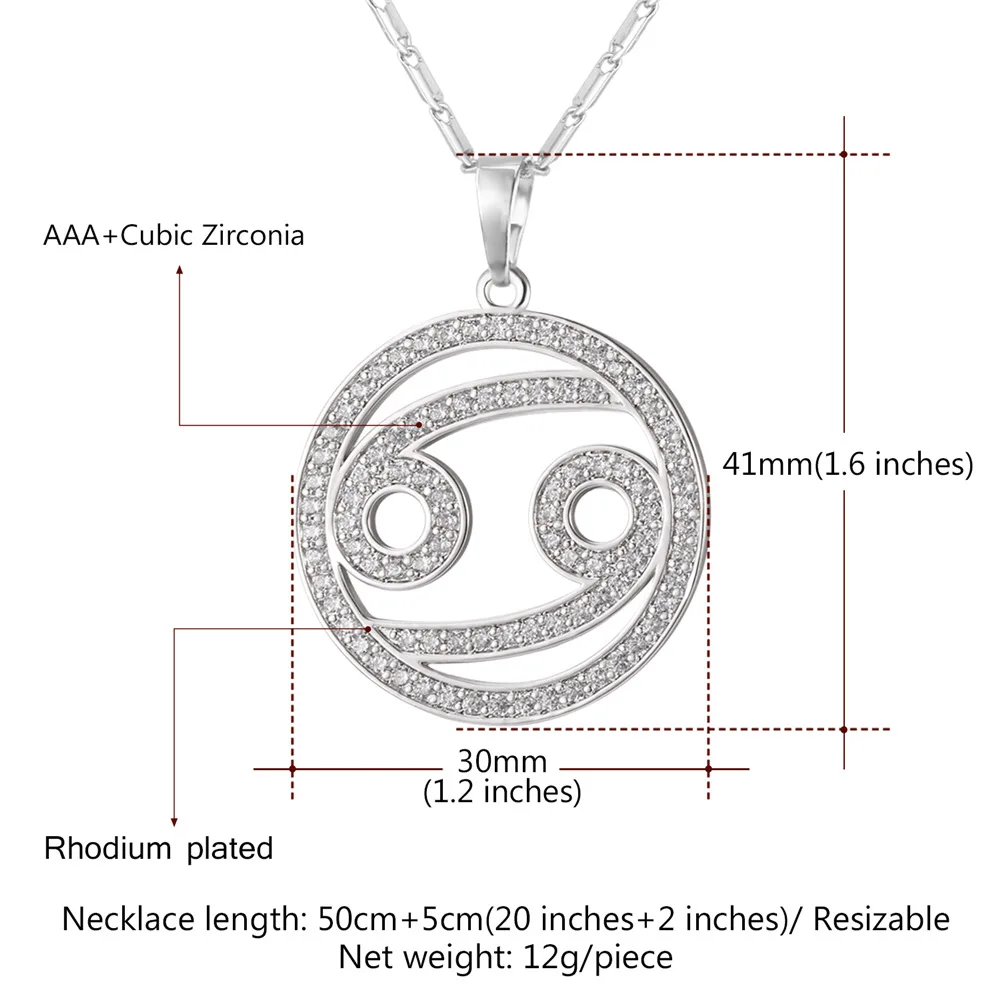 2017 кулоны со знаками Зодиака кулон Рак ожерелье с простым дизайном ювелирных