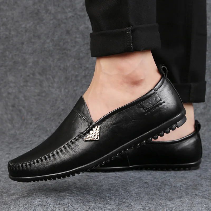 Мужские мокасины из мягкой кожи натуральная кожа повседневные туфли-лодочки