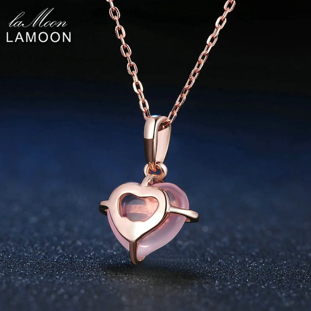 Женская подвеска из серебра 925 пробы с розовым кварцем|necklaces for women|fine jewelrynecklace necklace