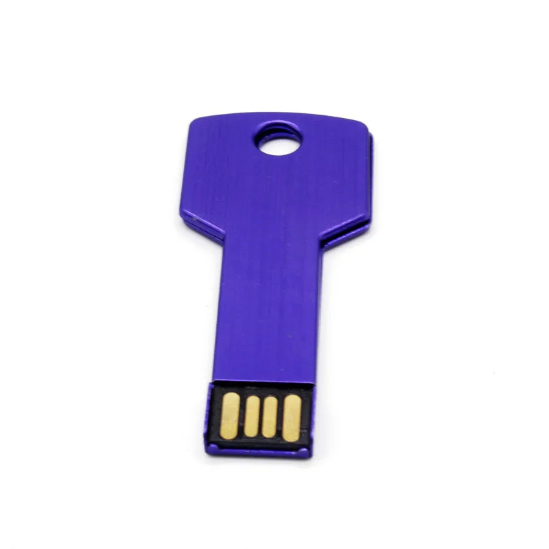 SHANDIAN, Пользовательский логотип, USB флеш-накопитель, 4 ГБ, 8 ГБ, 16 ГБ, 32 ГБ, металлический накопитель, флешка, карта памяти, форма ключа - Цвет: Purple
