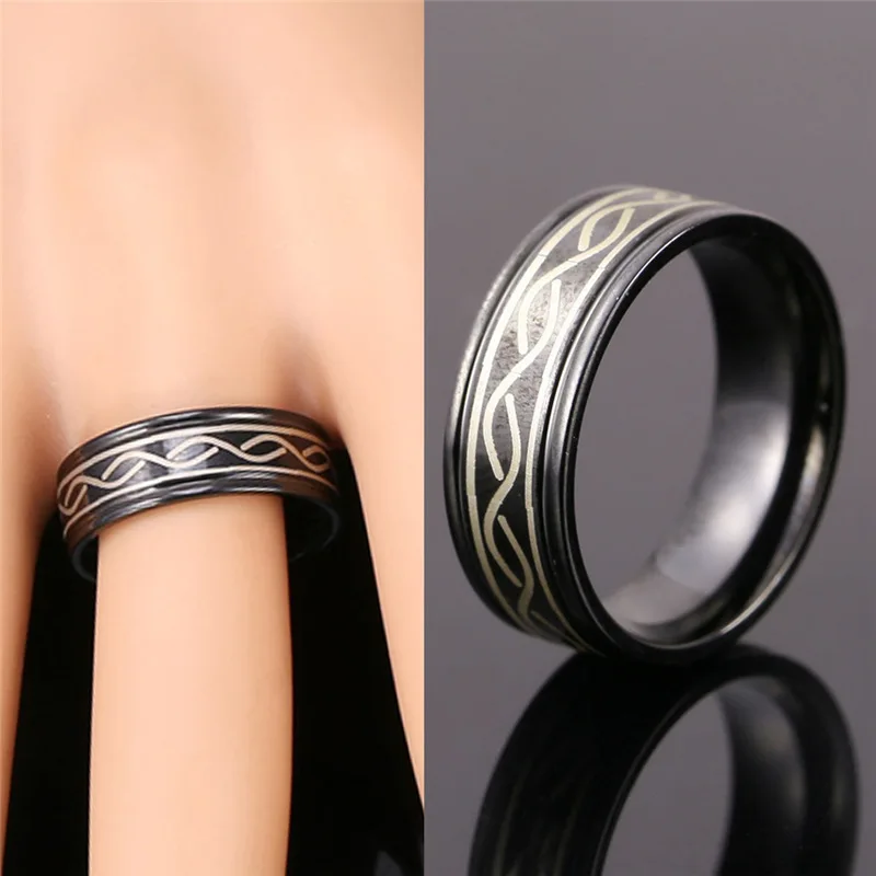 Черное кольцо для мужчин ювелирные изделия кольца из нержавеющей стали 316L с