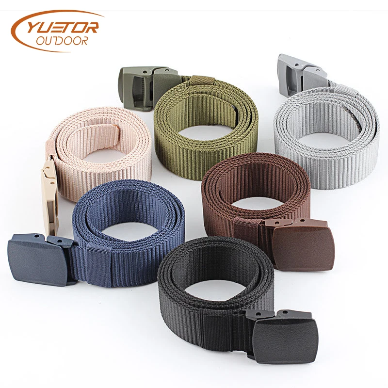 YUETOR OUTDOOR 130CM Length 3.8CM Width Tactical Belts Mens Thicken Nylon Army Belt Plastic Buckle Waitband Military | Спорт и