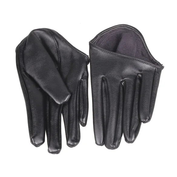 Женские облегающие полуперчатки из искусственной кожи черные|palm glove|half palm glovesleather
