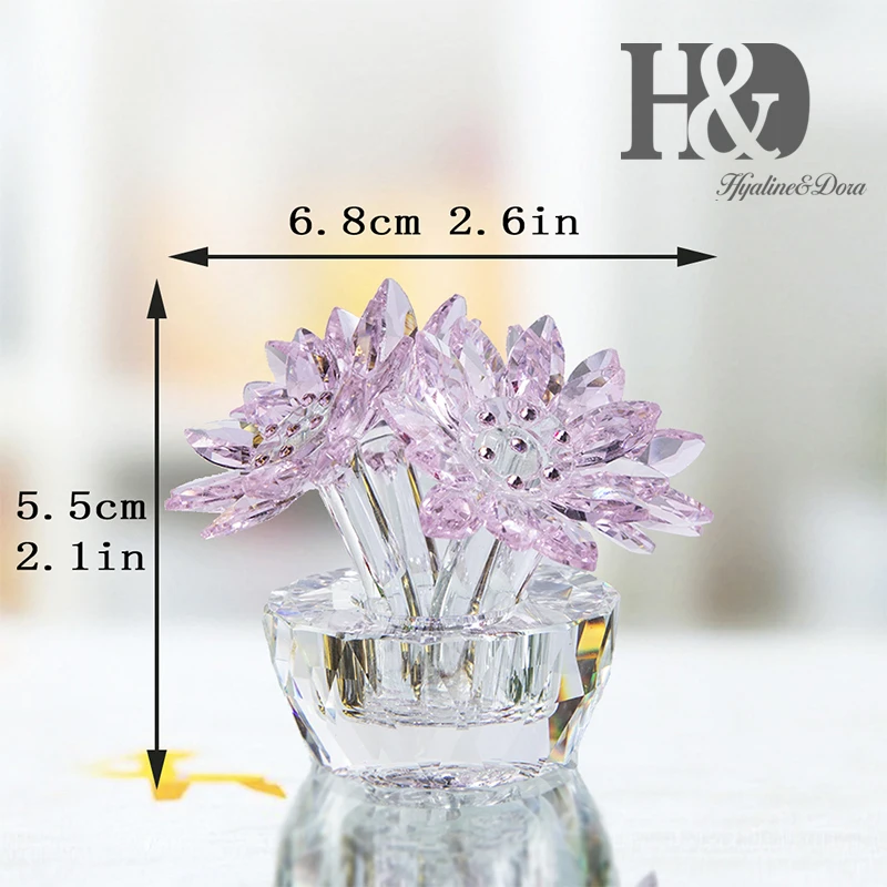 H &amp D подарок для матери 2 6 &quotХрустальный цветок лотоса фигурка стеклянный фэн