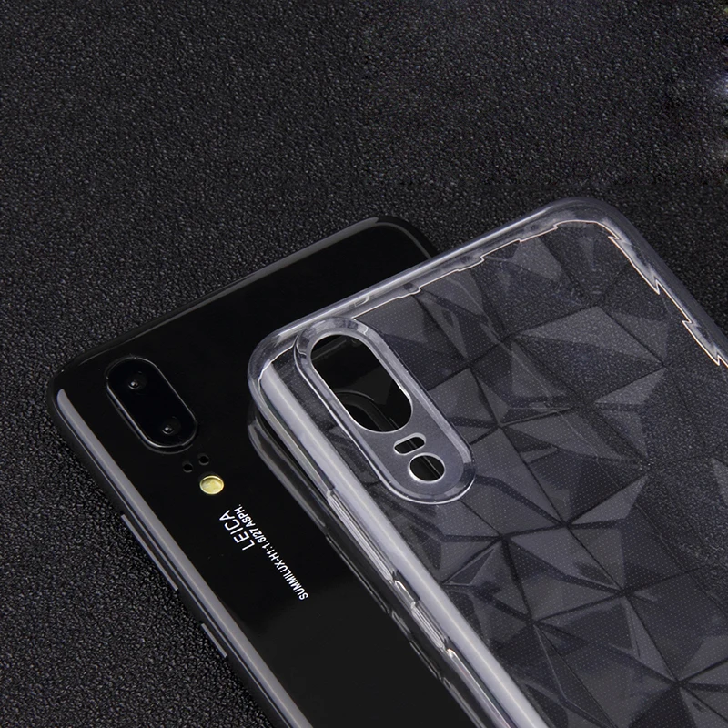 Soft Case For Huawei P20 Back Cover Lite Nova 3e Cases 3D Diamond Transparent Phone Bags Luxury |