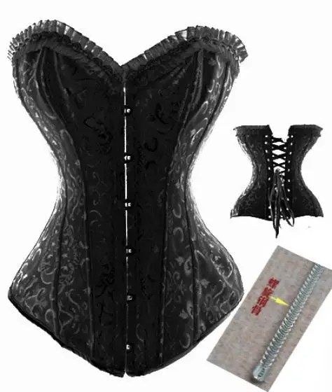 

Sexy Overbust Burlesque steel boned Corset+lace mini tutu skirt Showgirl Dance Bodyshaper+Push Up Lingerie S-2XL