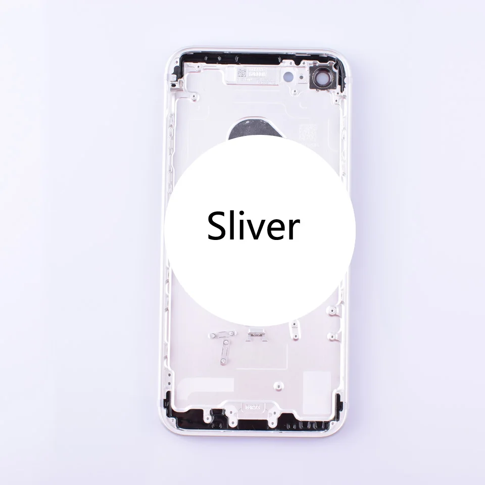 Sliver For iphone7 coque Original Quality New Metal Battery Cover Door Full Housing For Apple Iphone 7 7G Chassis Middle Frame - Цвет: Sliver