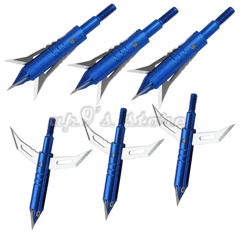 Новинка 6 шт голубые охотничьи стрелы блестящие головки 100 для арбалета и