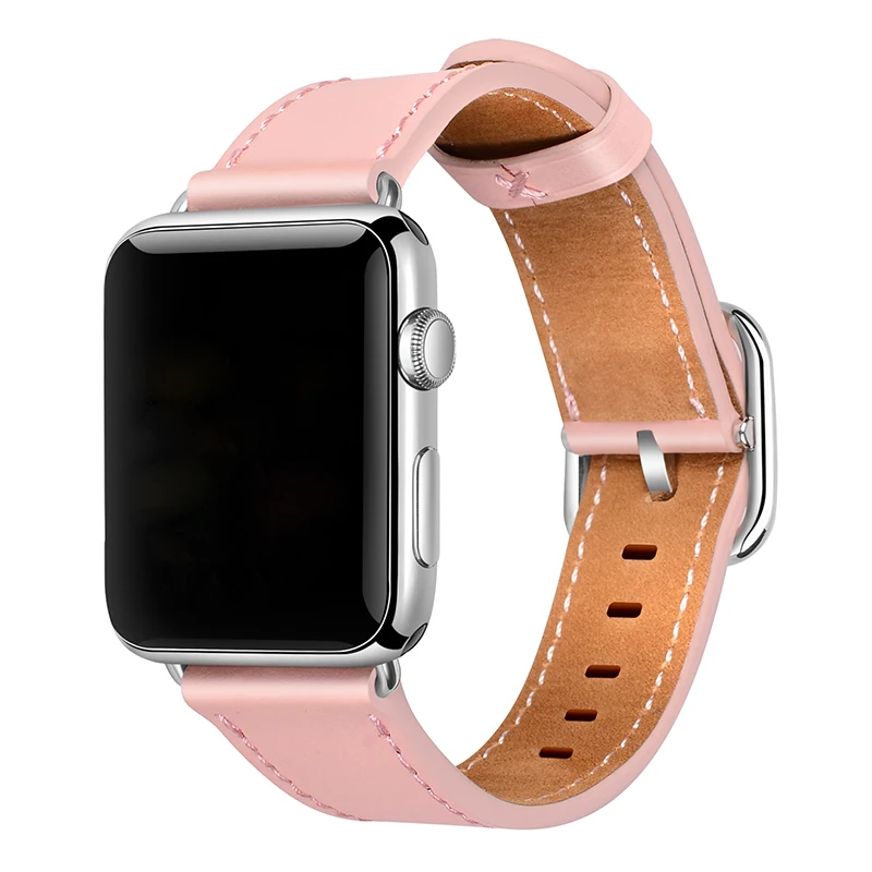 Ремешок из натуральной кожи для apple watch парусиновый браслет iwatch 3/2/1 38 мм 42 ремешок