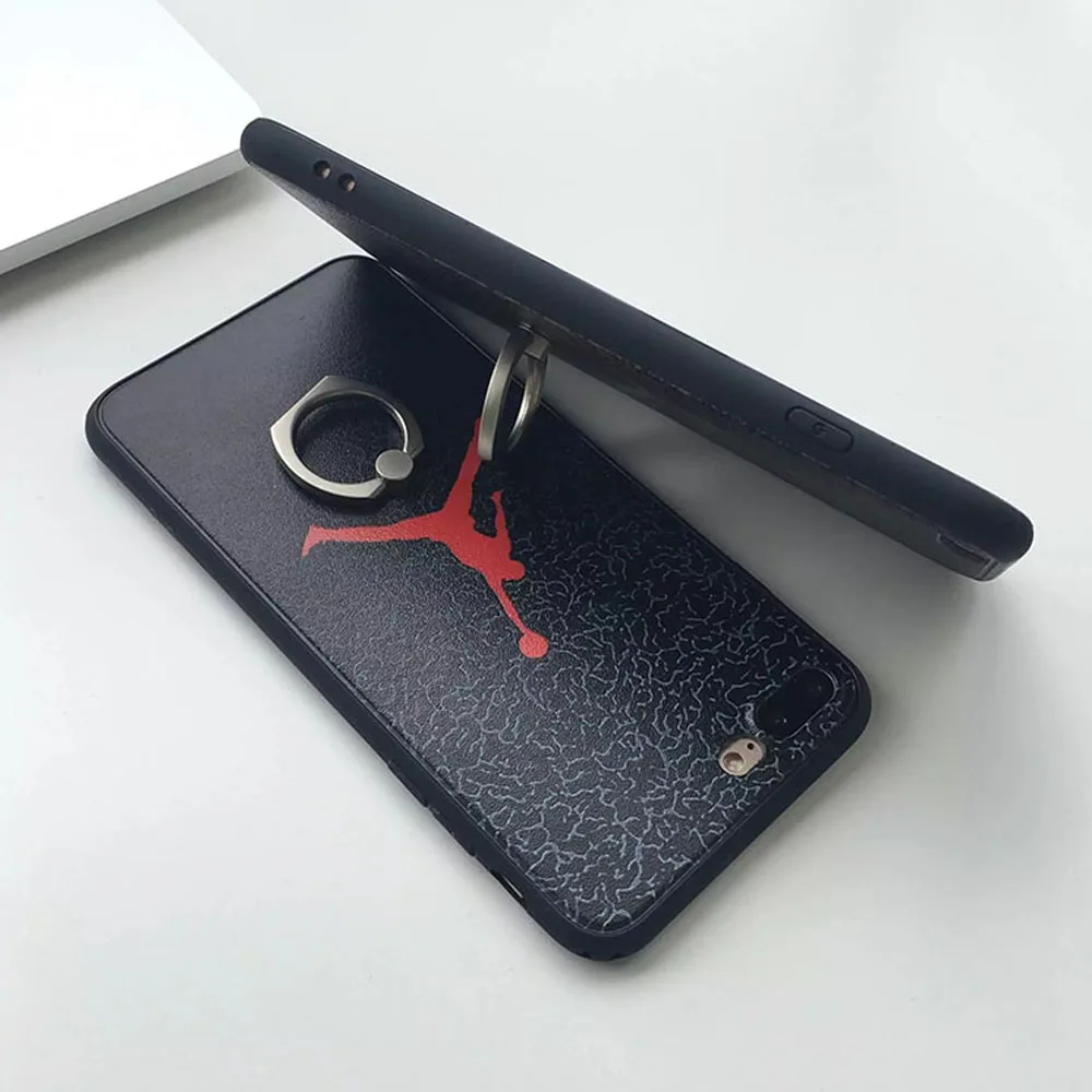 Иордания Чехол для iPhone 7 Plus Плюс Кольцо Держателя Kickstand Hard Cover iPhone7 ТПУ Рамка PC Back