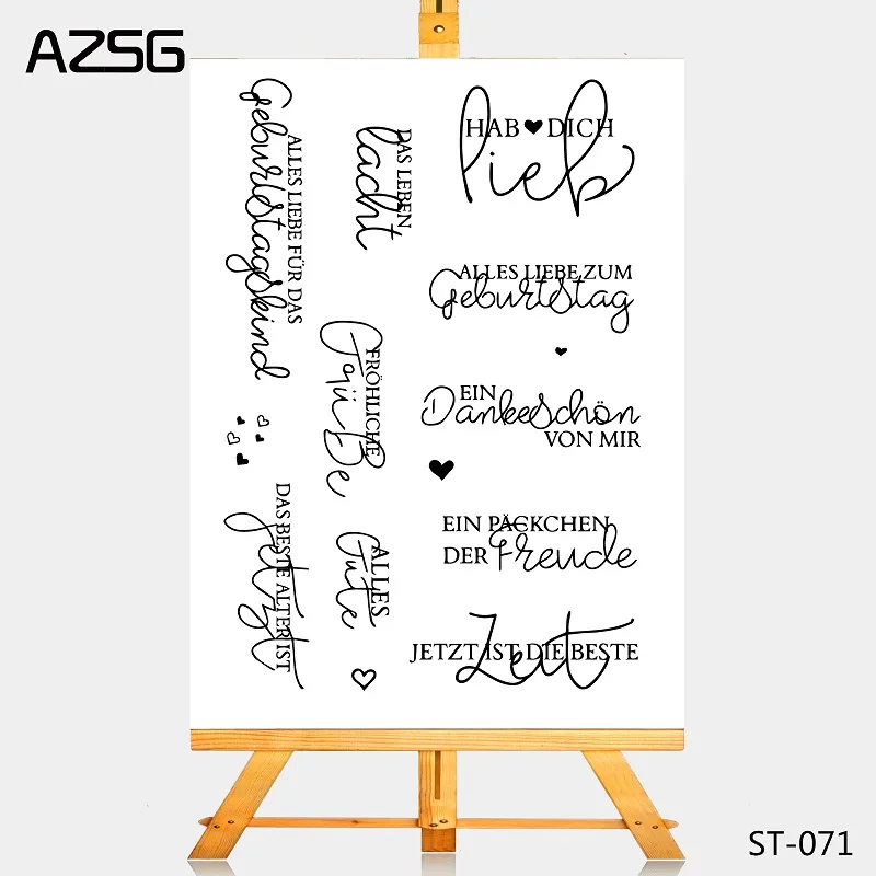 

AZSG German Style Heart-shaped Clear Stamps/Seals For DIY Scrapbooking/Card Making/Album Decorative Silicone Stamp Crafts