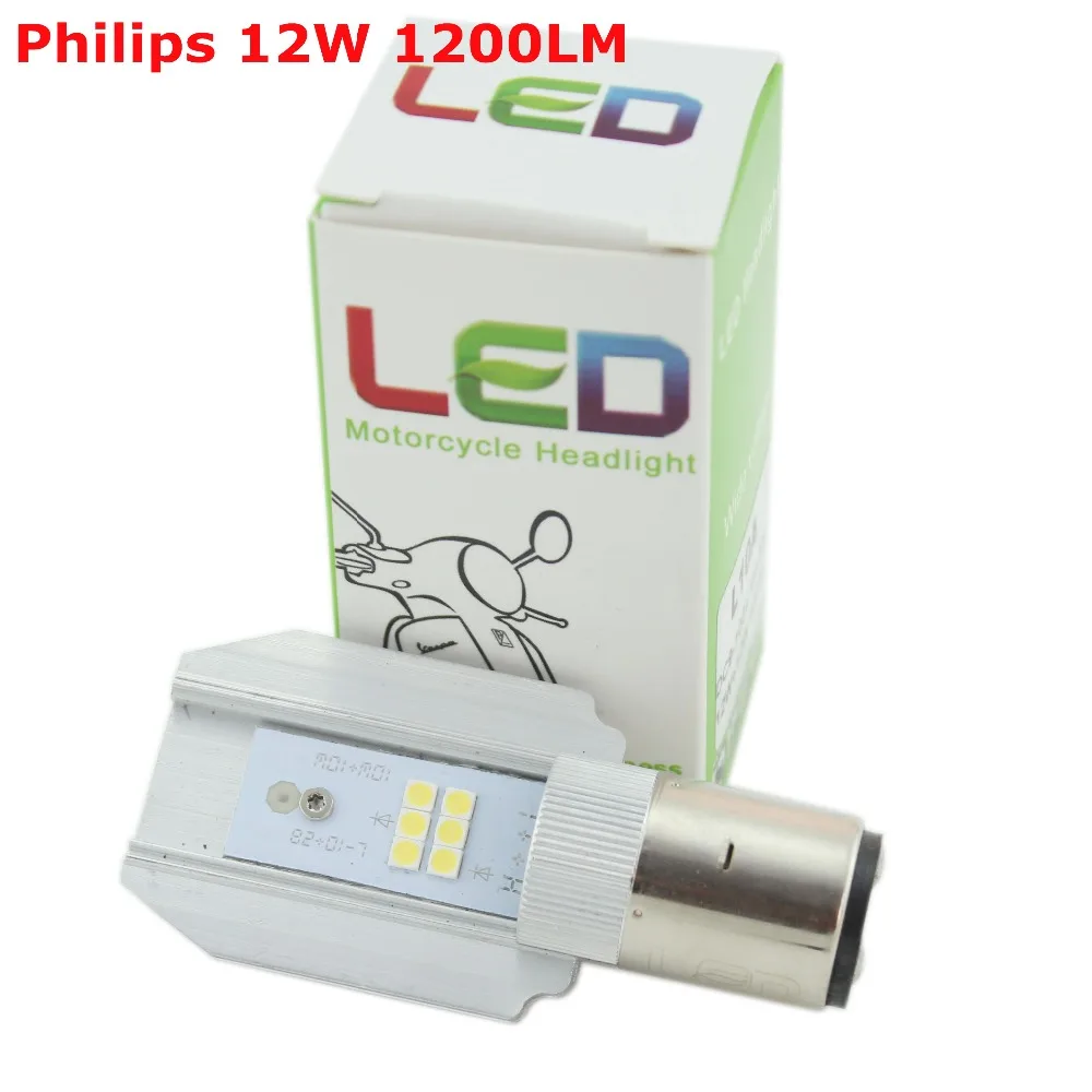 2017 Новинка H6 светодиодные Сменные лампы для фар мотоцикла 12 Вт 1200LM BA20D лампа