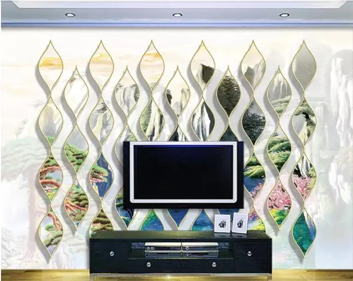 Пользовательский 3D-обои с рельефным стерео-абстрактным фото для улучшения дома в гостиной.