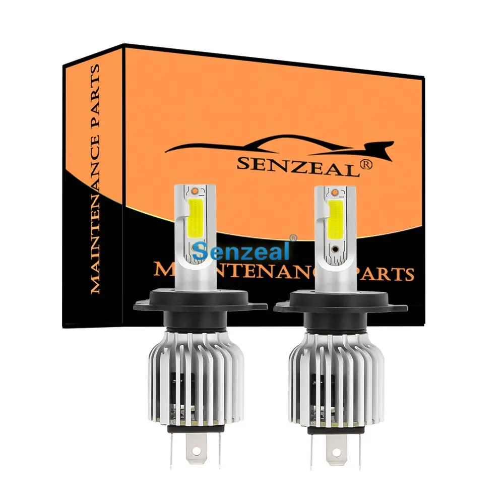 Senzeal 2 шт. супер яркий H4 светодиодный лампы для фар 60 Вт 8000LM 6500 к COB чипы