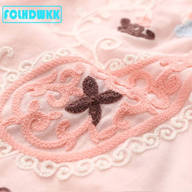 FCLHDWKK 2019 Pretty Little Dresses Girl Baby Flower Print Dress Summer Sleeveless Embroidery Pink Party Wedding | Детская одежда и
