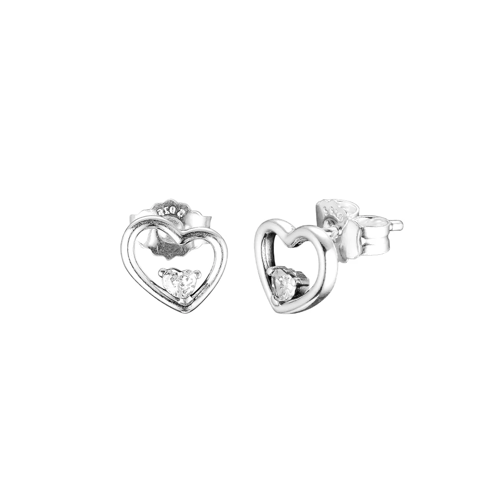 

CKK Earrings Hearts of Love Stud Earring for Women Sterling Silver 925 Jewelry Pendientes Earings Earing Brincos Aretes