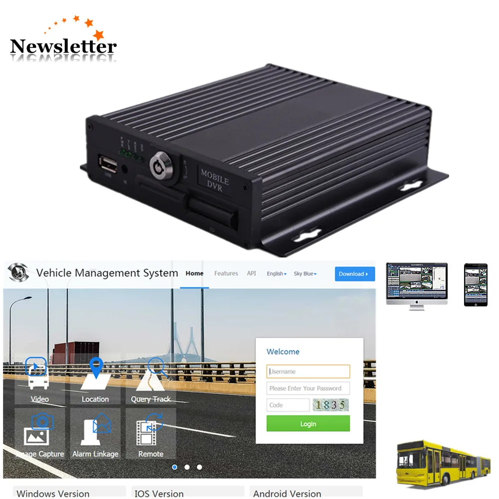 4ch sd карта Мобильный dvr видео в реальном времени AHD MDVR для автобуса
