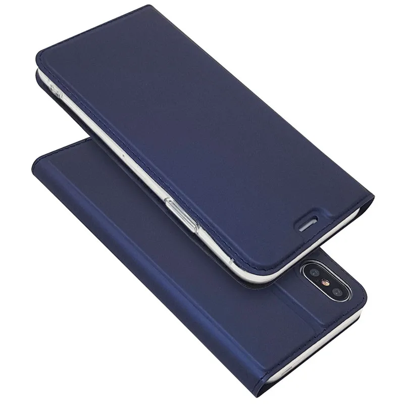 Кожаный флип-чехол PDGB для Xiaomi mi 9 8 Lite A1 A2 5X 6X mi x 2 2S Note 3 7 Red mi 6A 6 Pro Роскошный чехол-книжка - Цвет: Синий