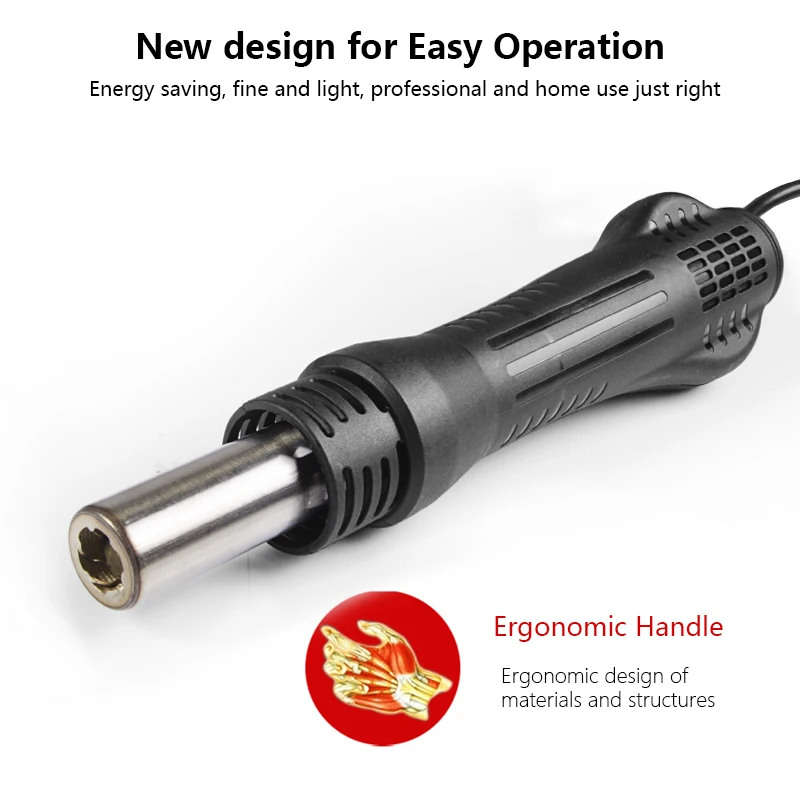 Паяльная станция Handskit 750 Вт 8586 2 в 1 с цифровым термофеном ESD паяльная SMD