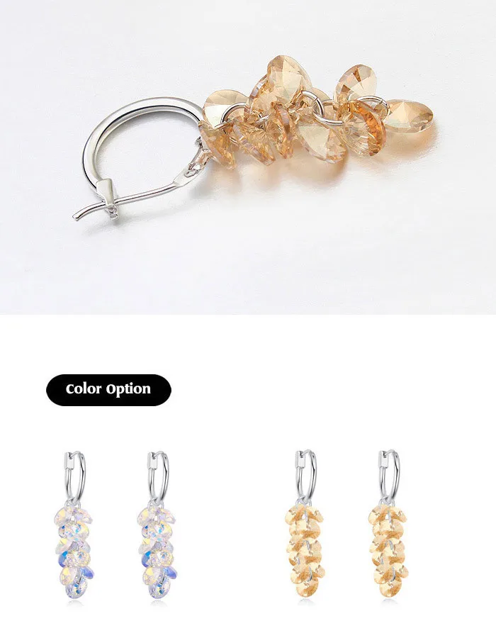 Элегантные Очаровательные Висячие серьги для женщин кристаллы от Swarovski Свадебные аксессуары серьги Модные ювелирные изделия