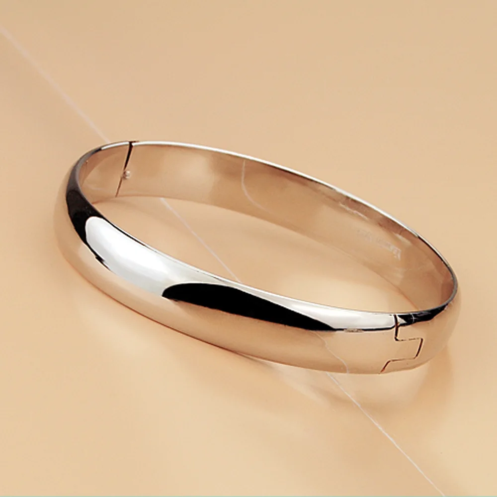 925 Серебряный браслет для Women-Minimalist-8mm10mm блестящий браслет-браслет из стерлингового серебра-хорошее ювелирное изделие-рождественские подарки
