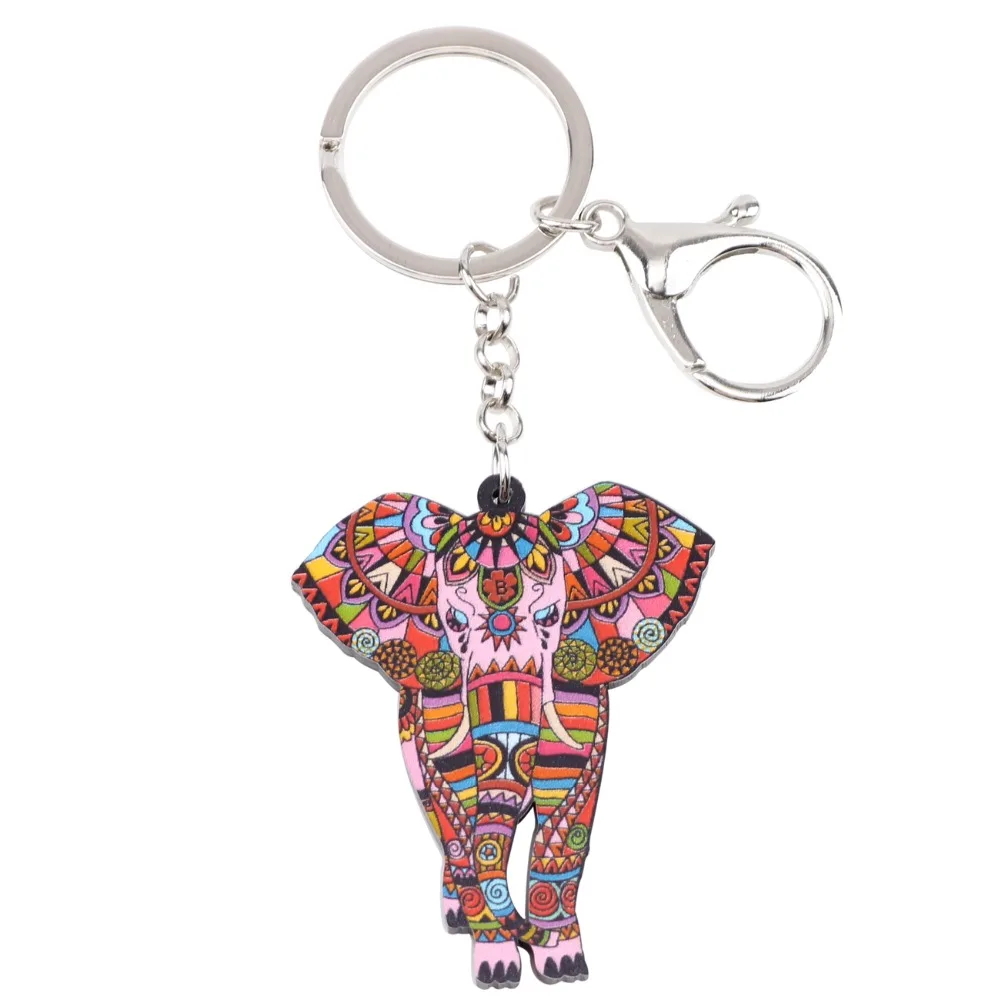 Bonsny акриловое ювелирное изделие для собаки джунгли слон животное брелок ключей