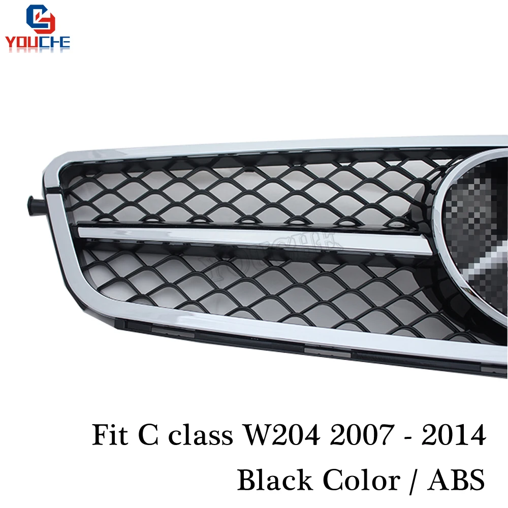 Решетка переднего бампера W204 для Mercedes C Class 2007 2014 C180 C220 C250 C300 C350 передняя решетка с
