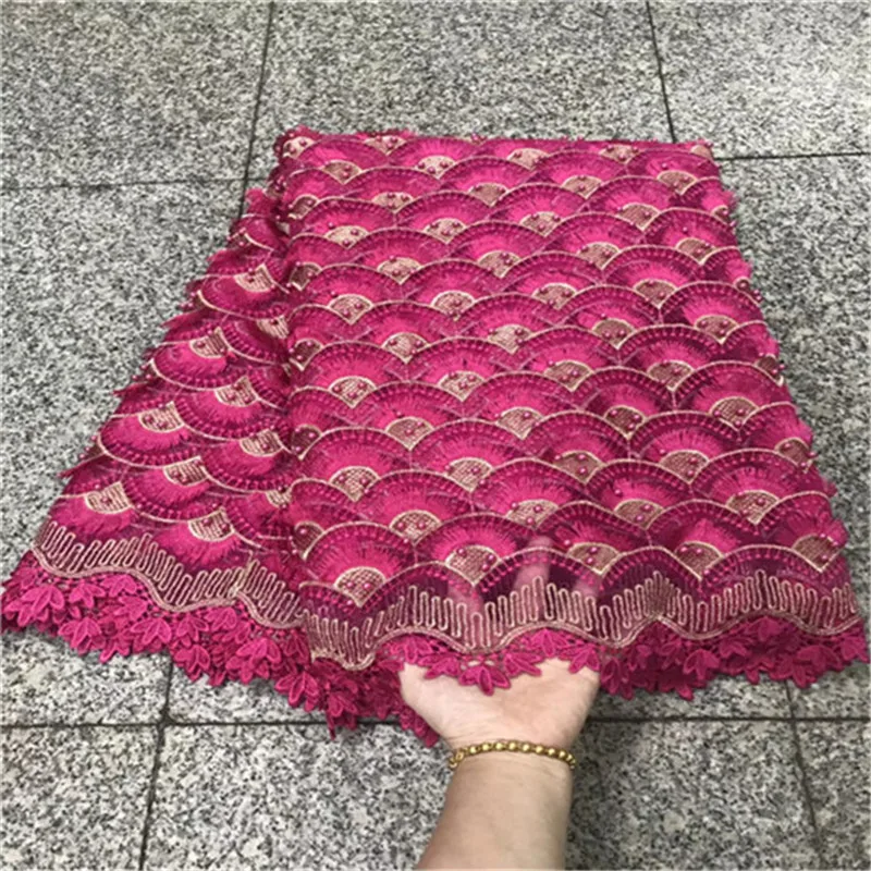 

New Design African Lace Fabric High Quality Wedding Lace Fabric With Beads Embdroidery Net Lace Fabric For French Tulle Lace