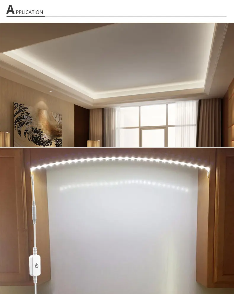 Диммируемый 5 м светодиодный светильник 12 В 4040 SMD сенсорный выключатель 110 В-220 В 2 А источник питания для шкафа шкаф кухонный светильник