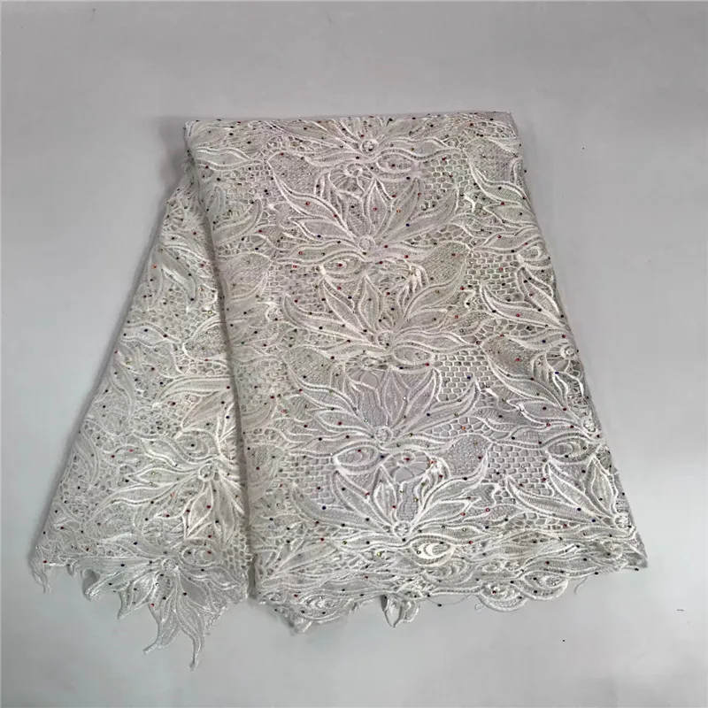 Hot sale newa rrivals african cord lace fabrics with multi color stones for party dress high quality guipure fabric RF27B-1 | Дом и сад