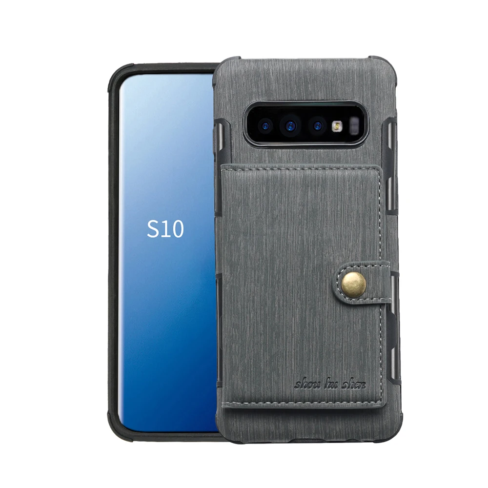 Кошелек с кармашком для карт чехол Samsung Galaxy S10 S9 S8 Plus TPU + PU Note 8 9 A8 слот кошелек