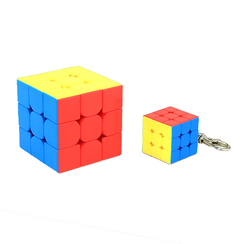 MoYu Cubing класс 3 5 см Брелок магические кубики 3x3 Кубики головоломки многоцветные
