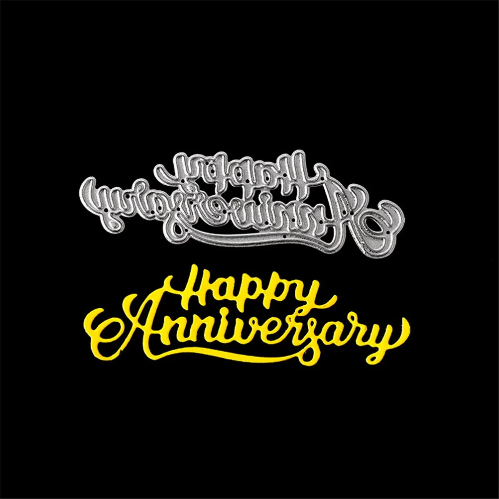 Новый Happy anniversary Металл трафареты для DIY Скрапбукинг/фотоальбом бумажный декор