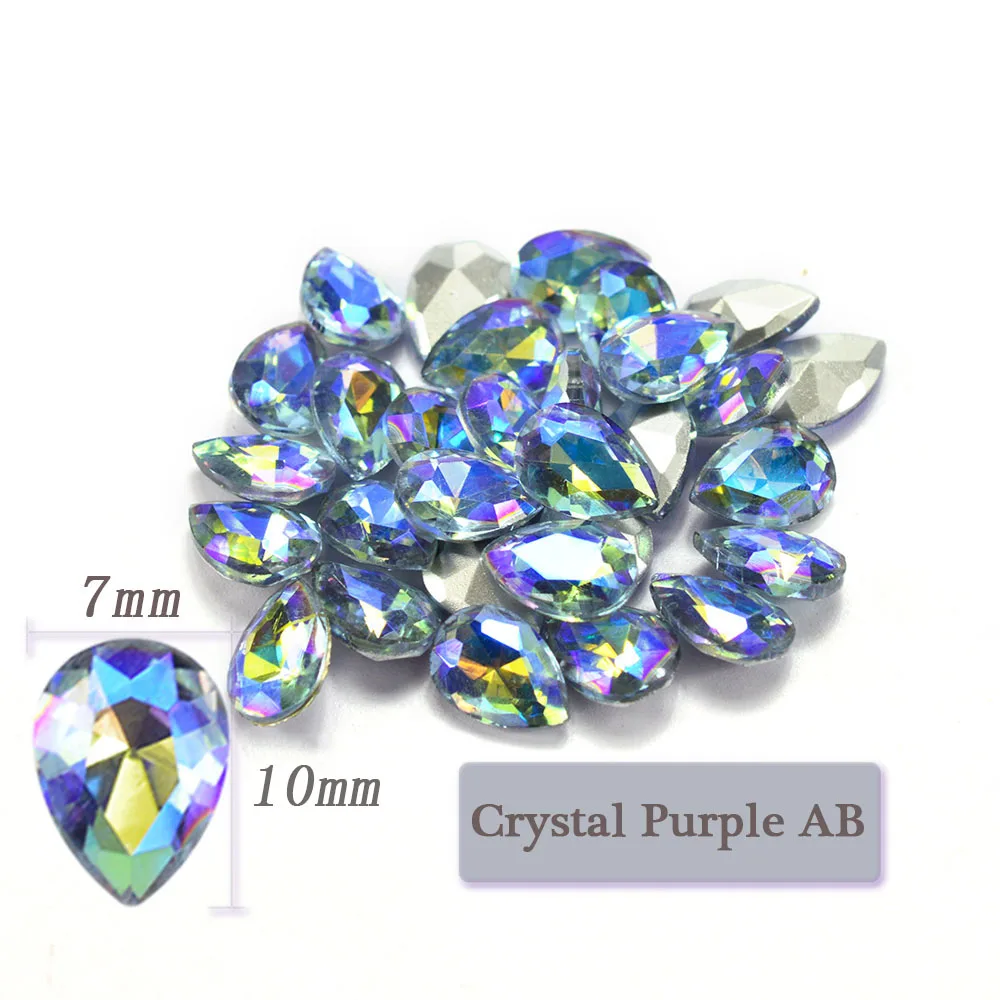 10 шт. Стразы ab Crystal блестящие женские серьги-гвоздики Miss Lady прямая цветная подвеска пламени Стекло украшения искусства ногтя серебро задняя 3D украшения JI103