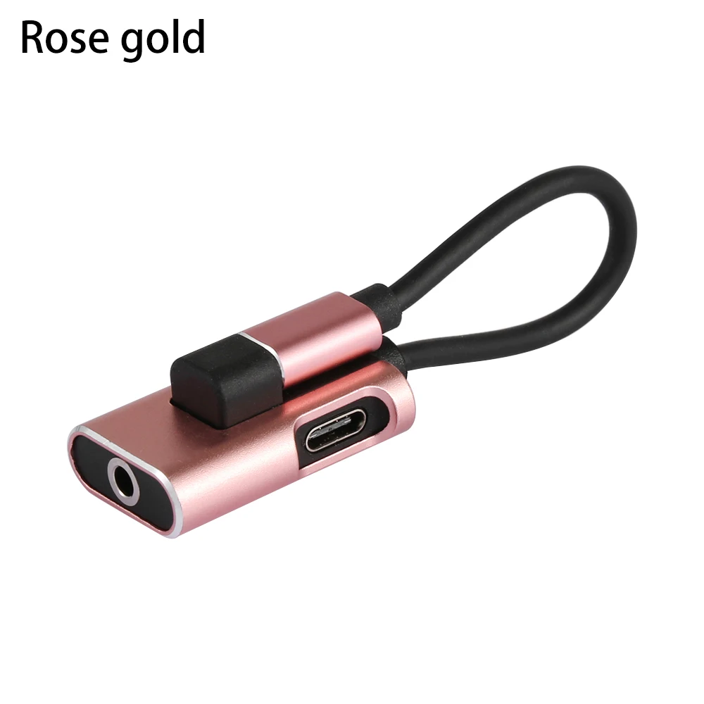 Rose Gold 1 шт. type-C USB C до 3,5 мм AUX аудио конвертер зарядный кабель сплиттер для наушников адаптер Аксессуары для мобильных телефонов - Цвет: Rose Gold