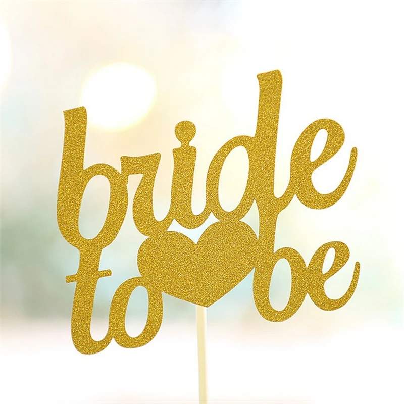 10 шт. креативные золотые топперы для свадебного торта невесты подставка