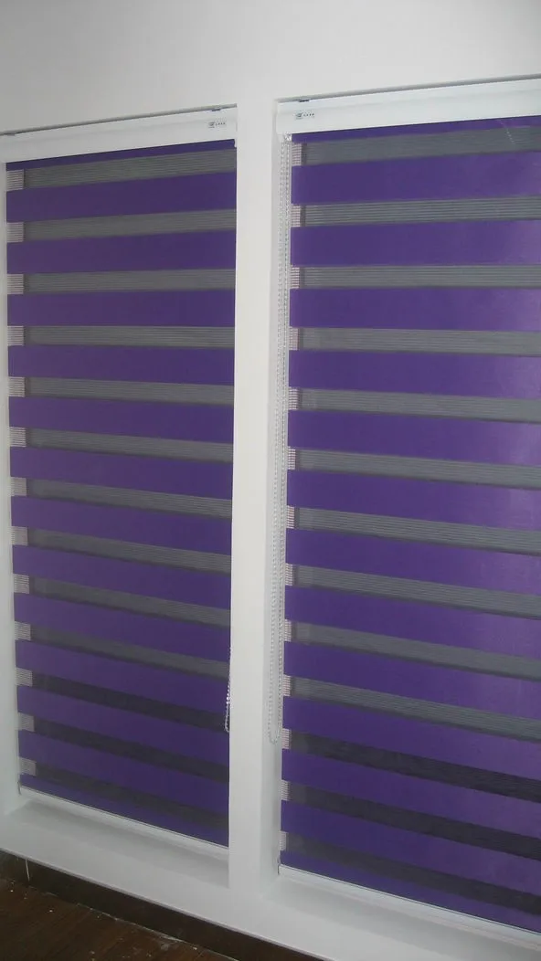 Шторы Зебра из 100% полиэстера фиолетовые полупрозрачные оконные шторы