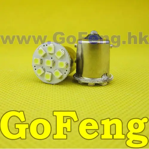 100 шт./лот 12 В 24 в авто Светодиодная лампа S25 9SMD 1156 1157 Bay15d BA15S 9 светодиодов SMD 1210 3528