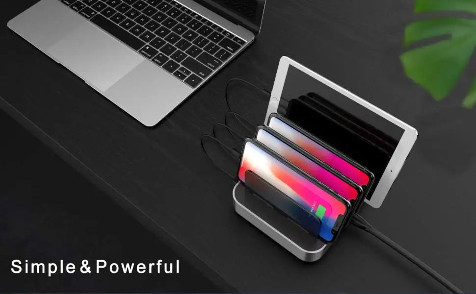 SeenDa 5 портов док-станция для зарядки с USB с держателем 50 Вт 10A настольное USB зарядное устройство для мобильного телефона планшета зарядная док-станция Органайзер