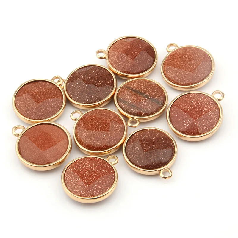 Gold Sand Stone В форме капли воды Натуральный Камень Роза кварцз/тигровый глаз кулон DIY для ожерелья или ювелирных изделий 16 цветов - Окраска металла: Gold Sand Stone