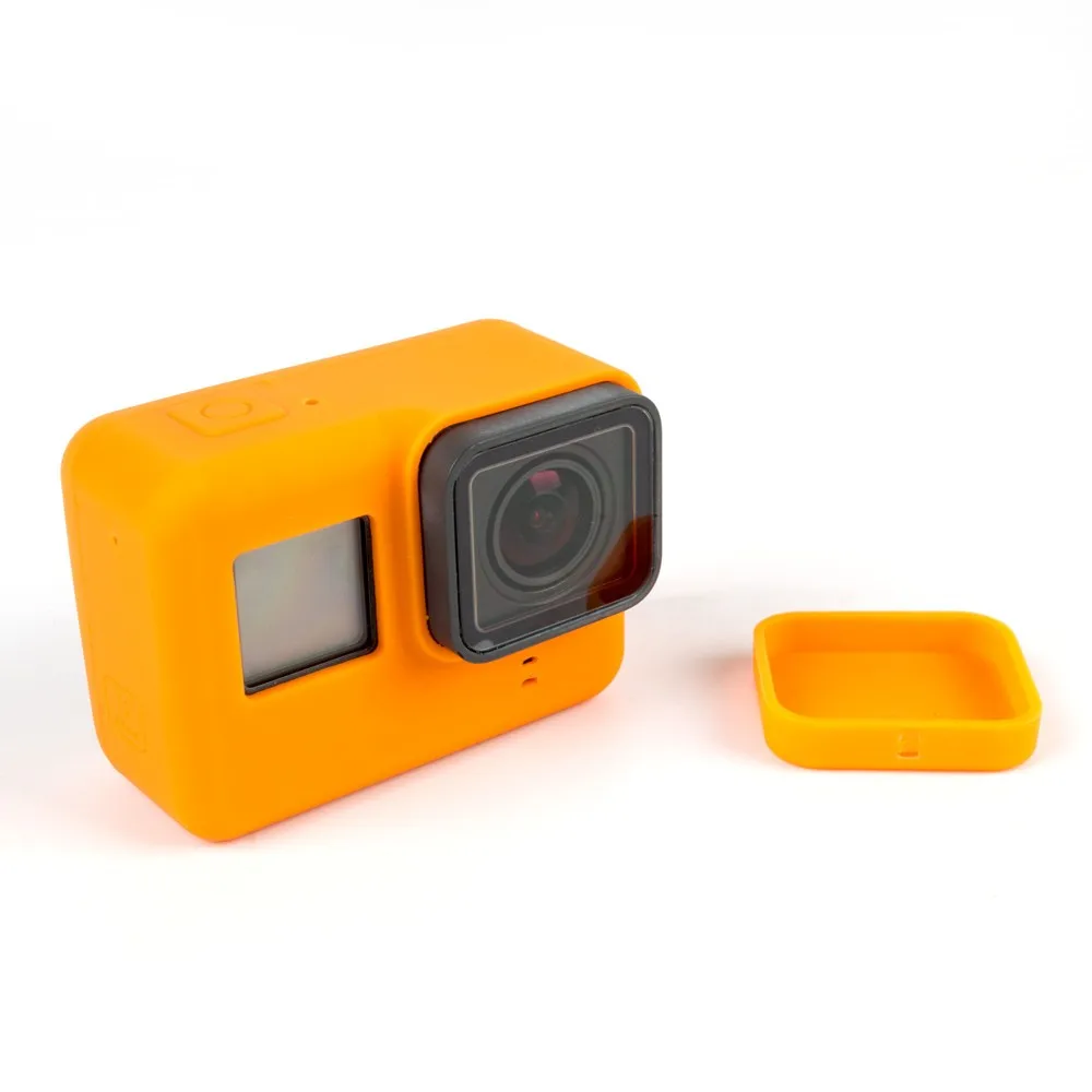 Для Go Pro Hero 5/6/7 мягким чёрным силиконовым ремешком, Камера Корпус чехол крышка Защитная линза Кепки мягкие резиновые Камера сумка для Gopro аксессуары